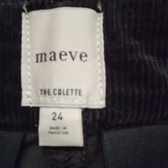Anthropologies Maeve Colette Cropped Wide Leg Corduroy Pants Womens 24 Plaid - Picture 4 of 8